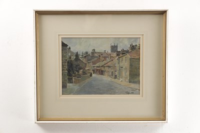 Lot 879 - JOSEPH PIGHILLS (BRITISH, 1902-1984) AN OIL ON BOARD TITLED CHANGEGATE, HAWORTH