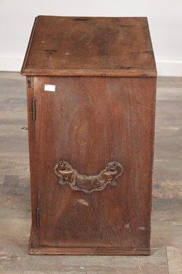 Lot 1517 - A GEORGE II MAHOGANY COLLECTORS CABINET WITH TWIN MIRRORED DOORS
