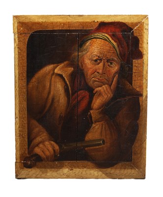 Lot 888 - A 19TH CENTURY OIL ON PANEL PORTRAIT OF A SMUGGLER