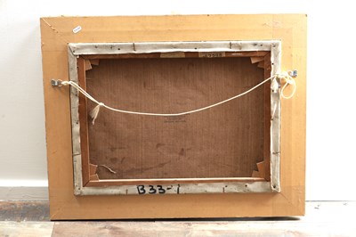 Lot 976 - REGINALD GRANGE BRUNDRIT (BRITISH 1883-1960) AN EARLY 20TH CENTURY OIL ON CANVAS TITLED 'SINISTER COAST'