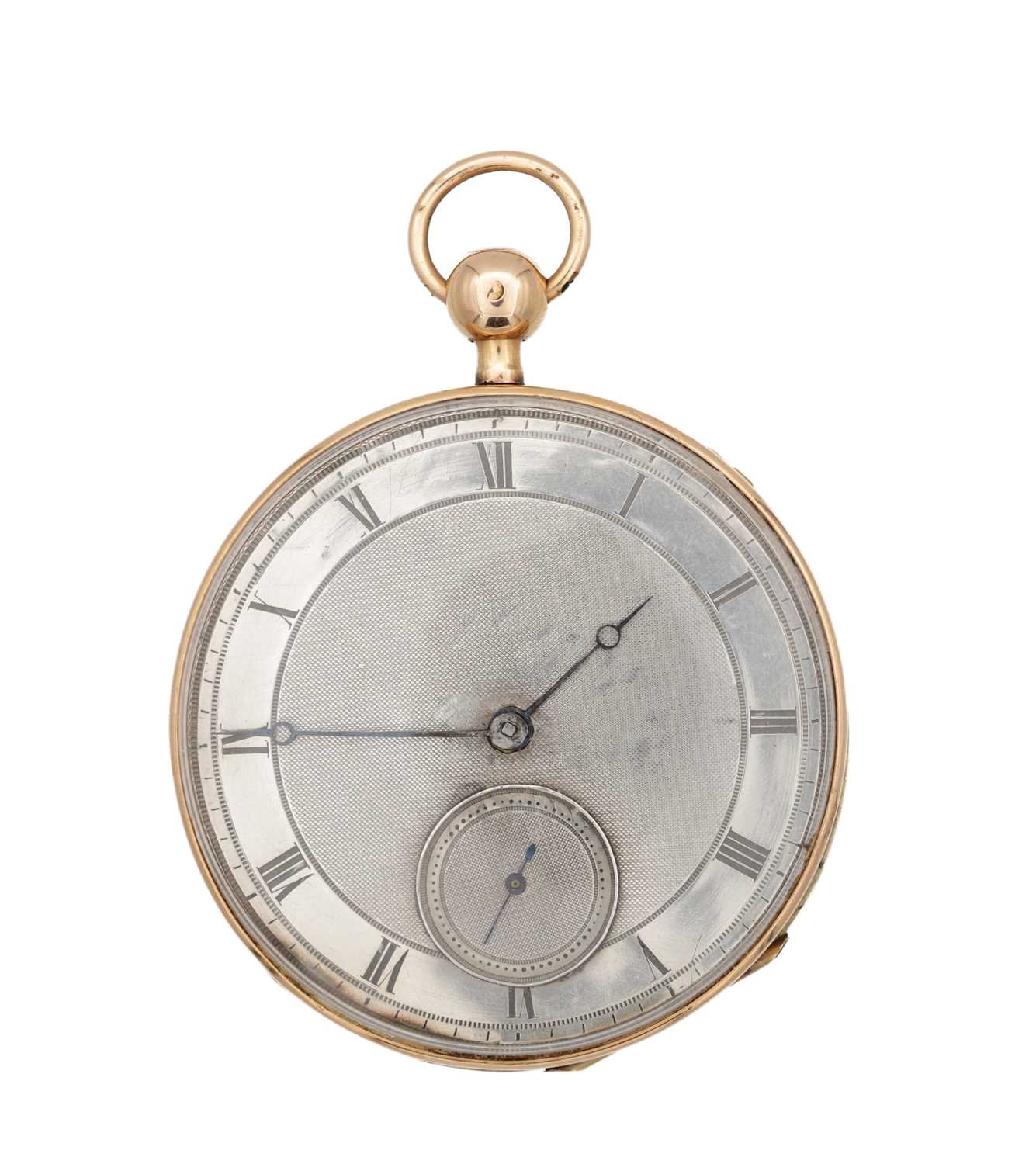 Lot 445 - A CIRCA 1800 CONTINENTAL 18CT ROSE GOLD AND ENAMEL REPEATING POCKET WATCH WITH CYLINDRICAL ESCAPEMENT