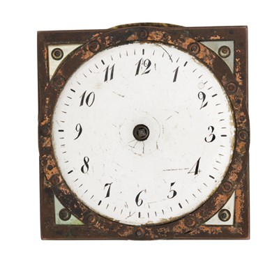 Lot 527 - WILLIAM BOND, LONDON. A NAVAL INTEREST. A SEDAN TYPE CLOCK MOVEMENT AND DIAL