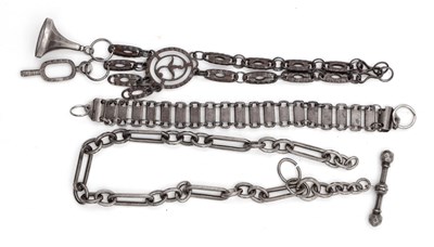 Lot 391 - THREE 18TH CENTURY CUT STEEL WATCH CHAINS