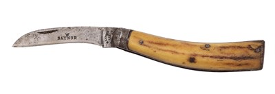 Lot 838 - A SHEFFIELD STEEL FLAT BACK POCKET KNIFE BY W. SAYNOR