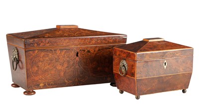 Lot 1371 - TWO 19TH CENTURY ENGLISH TEA CADDIES