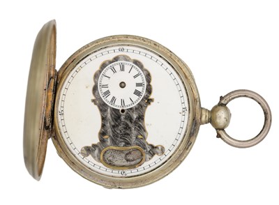 Lot 417 - A LATE 19TH CENTURY SWISS REGULATOR DIAL MOCK PENDULUM HUNTER POCKET WATCH