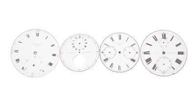 Lot 393 - FOUR ENAMEL CHRONOMETER POCKET WATCH DIALS