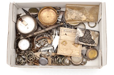 Lot 511 - A COLLECTION OF SILVER AND OTHER METAL WATCH PARTS AND CASES