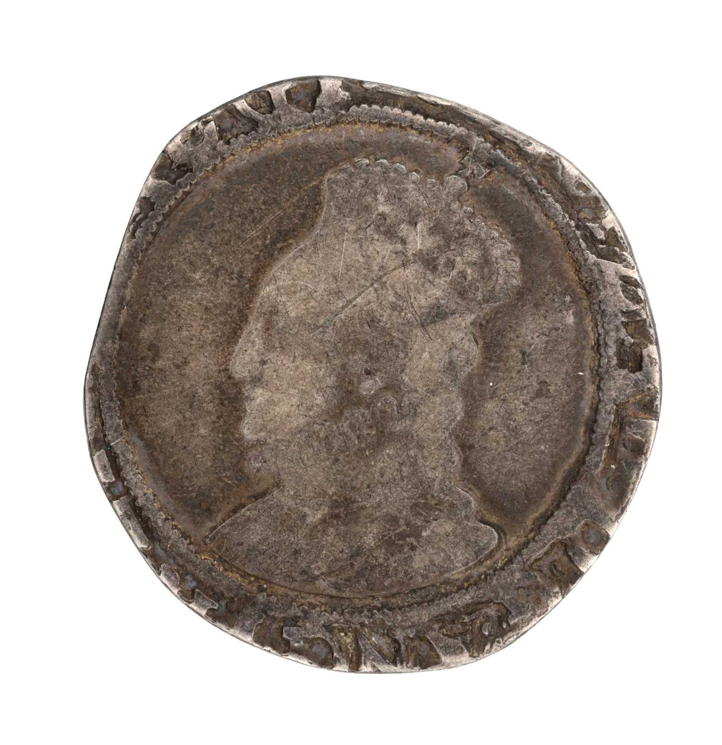 Lot 287 - A CIRCA 1564 ENGLISH HAMMERED SILVER SIXPENCE OF ELIZABETH I