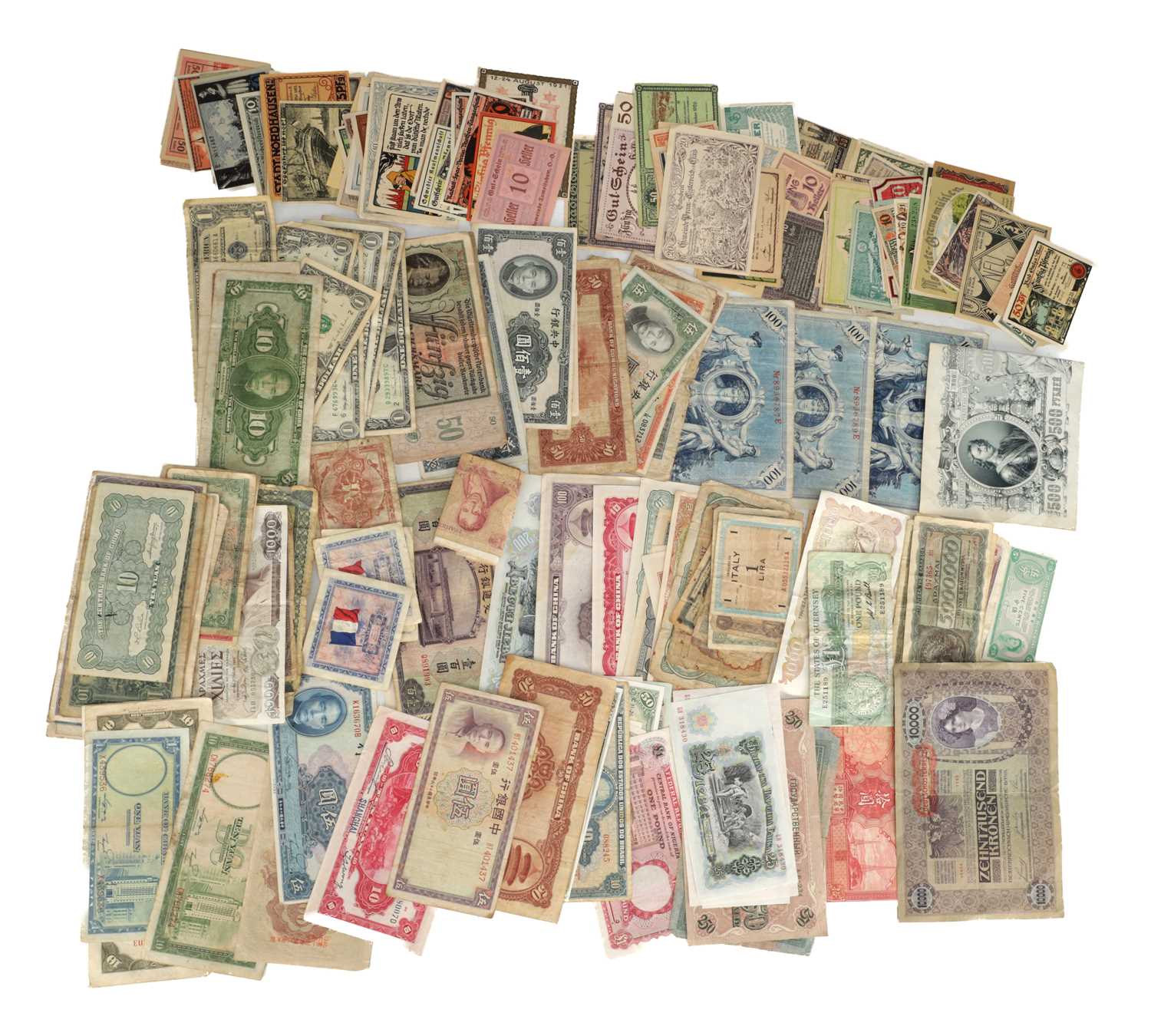 Lot 161 - A COLLECTION OF WORLD BANKNOTES AND EMERGENCY ISSUE NOTES