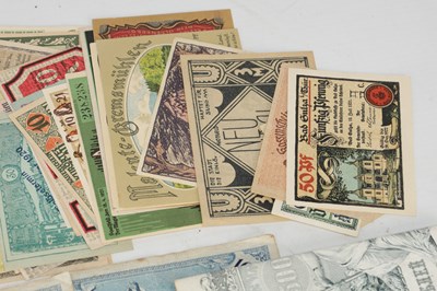 Lot 161 - A COLLECTION OF WORLD BANKNOTES AND EMERGENCY ISSUE NOTES