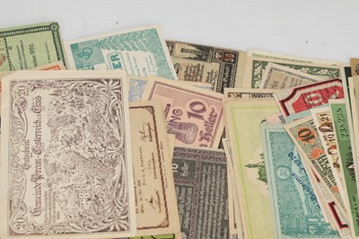 Lot 161 - A COLLECTION OF WORLD BANKNOTES AND EMERGENCY ISSUE NOTES