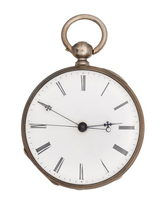 Lot 413 - A MID 19TH CENTURY SILVER DUPLEX MOVEMENT POCKET WATCH FOR THE CHINESE MARKET