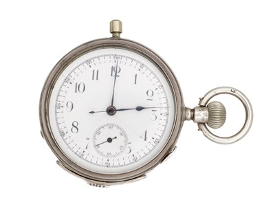 Lot 483 - A LATE 19TH CENTURY ENGLISH SILVER QUARTER REPEATING POCKET WATCH