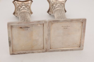 Lot 97 - A PAIR OF LATE VICTORIAN ENGLISH SILVER CANDLESTICKS