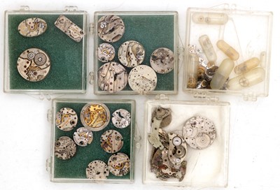 Lot 528 - A COLLECTION OF JAEGER-LECOULTRE AND OTHER MAKERS WRISTWATCH MOVEMENTS AND PARTS