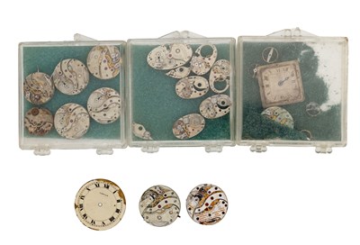 Lot 441 - SIXTEEN VINTAGE CARTIER EUROPEAN WATCH AND CLOCK CO. WRIST WATCH MOVEMENTS
