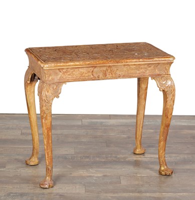 Lot 1552 - A GEORGE I GILT GESSO SIDE TABLE