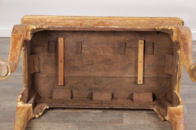 Lot 1552 - A GEORGE I GILT GESSO SIDE TABLE