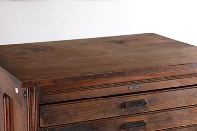 Lot 1582 - AN EARLY 20TH CENTURY OAK FILING CABINET BY H. W. CASLON