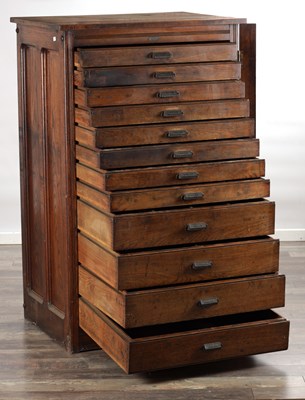 Lot 1582 - AN EARLY 20TH CENTURY OAK FILING CABINET BY H. W. CASLON