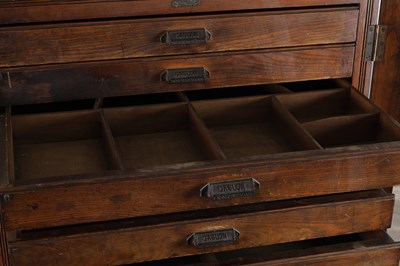 Lot 1582 - AN EARLY 20TH CENTURY OAK FILING CABINET BY H. W. CASLON