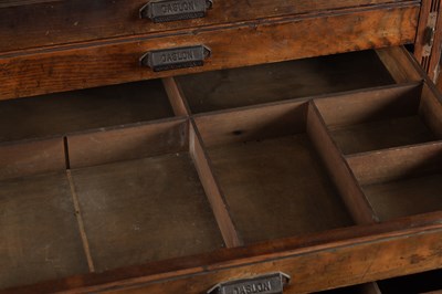 Lot 1582 - AN EARLY 20TH CENTURY OAK FILING CABINET BY H. W. CASLON