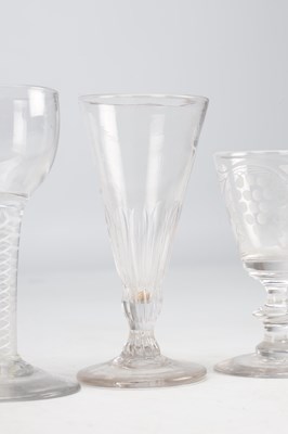 Lot 559 - A COLLECTION OF 18TH CENTURY TWISTED STEM GLASSES