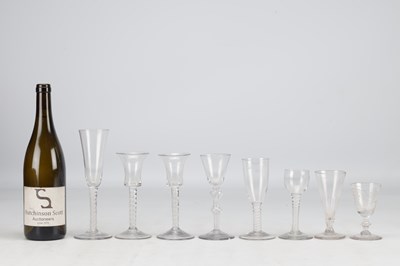Lot 559 - A COLLECTION OF 18TH CENTURY TWISTED STEM GLASSES