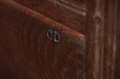 Lot 1563 - A 17TH CENTURY ENGLISH OAK COFFER INITIALLED HG AND DATED 1659