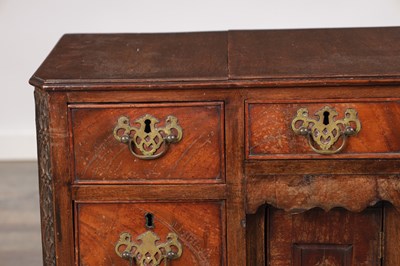 Lot 1556 - A MINIATURE GEORGE III MAHOGANY KNEEHOLE DESK