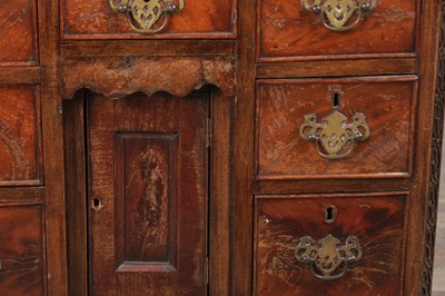 Lot 1556 - A MINIATURE GEORGE III MAHOGANY KNEEHOLE DESK