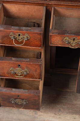 Lot 1556 - A MINIATURE GEORGE III MAHOGANY KNEEHOLE DESK