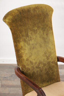 Lot 1593 - A LATE REGENCY ROSEWOOD LIBRARY CHAIR