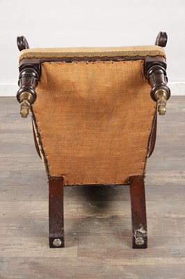 Lot 1593 - A LATE REGENCY ROSEWOOD LIBRARY CHAIR