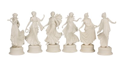 Lot 678 - A SET OF SIX WEDGWOOD FOR COMPTON & WOODHOUSE LIMITED EDITION PORCELAIN FIGURES
