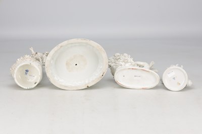 Lot 610 - FOUR LATE 19TH CENTURY CAPODIMONTE PORCELAIN FIGURE GROUPS