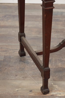 Lot 1590 - AN EDWARDIAN ADAM STYLE MAHOGANY CUTLERY CABINET ON STAND