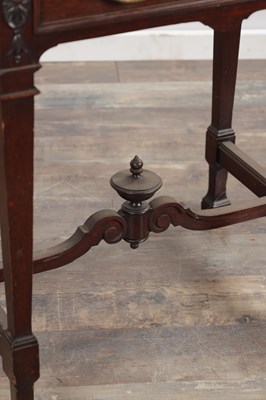 Lot 1590 - AN EDWARDIAN ADAM STYLE MAHOGANY CUTLERY CABINET ON STAND