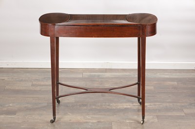 Lot 1521 - AN UNUSUAL LATE GEORGIAN FIGURED ROSEWOOD AND BOXWOOD INLAID WRITING DESK IN THE MANNER OF GILLOWS