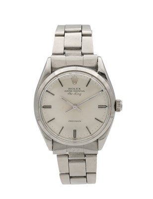 Lot 428 - A GENTLEMAN'S ROLEX STAINLESS STEEL OYSTER PERPETUAL AIR-KING PRECISION WRIST WATCH