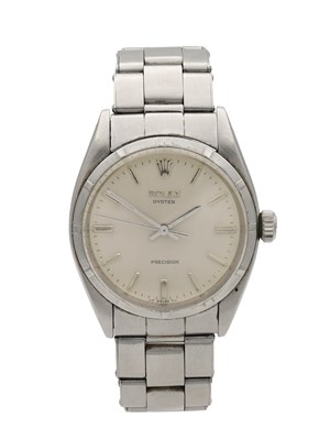 Lot 487 - A GENTLEMAN'S ROLEX STAINLESS STEEL OYSTER PRECISION WRIST WATCH