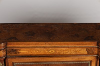 Lot 1574 - A VICTORIAN BURR WALNUT, MARQUETRY AND ORMOLU MOUNTED CREDENZA