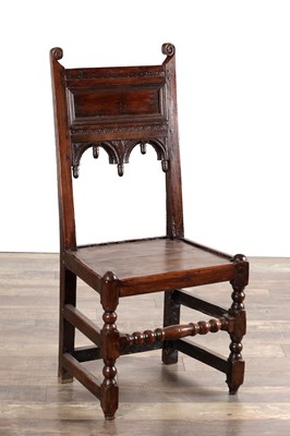 Lot 1682 - A 17TH CENTURY OAK YORKSHIRE SIDE CHAIR