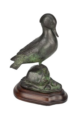 Lot 997 - PATRICIA NORTHCROFT A LIMITED EDITION PATINATED BRONZE SCULPTURE TEAL PREENING