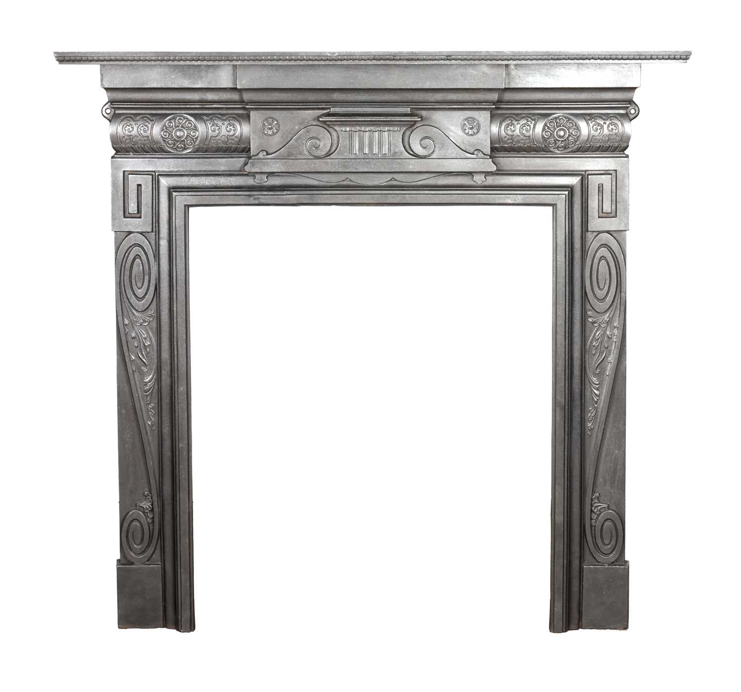 Lot 1585 - A VICTORIAN CAST IRON FIRE SURROUND