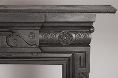 Lot 1585 - A VICTORIAN CAST IRON FIRE SURROUND