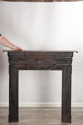 Lot 1585 - A VICTORIAN CAST IRON FIRE SURROUND