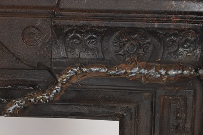 Lot 1585 - A VICTORIAN CAST IRON FIRE SURROUND