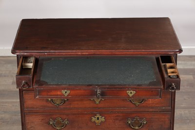 Lot 1509 - AN UNUSUAL GEORGE II MAHOGANY SMALL CHEST OF DRAWERS